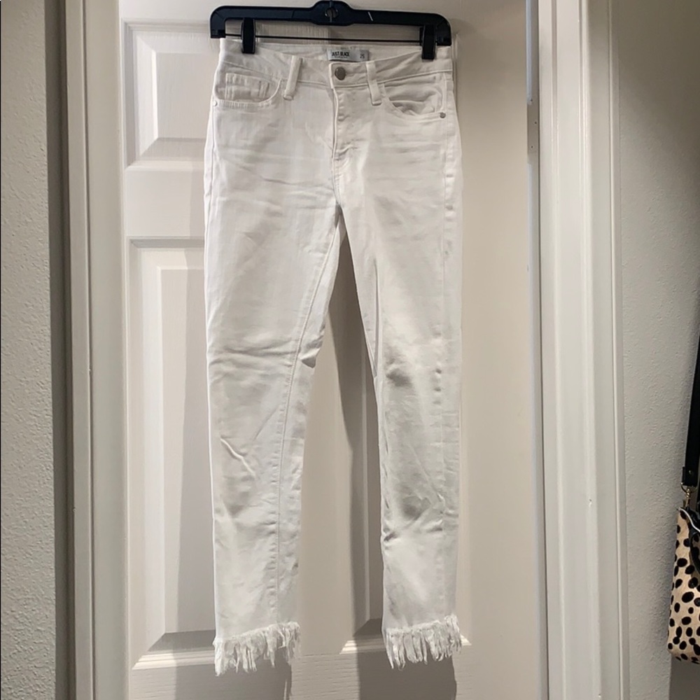 Size 25 just black denim white jeans